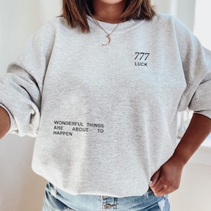 777 Angel Number Sweatshirt, Manifestation Sweatshirt, Spiritual Sweatshirt, Angel Number, Angel Number 777, Oversized Crewneck Sweatshirt