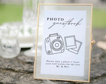 Photo Guestbook Sign Template, Wedding Photo Guestbook Sign, Personalized Wedding Guestbook Sign, Photo Guest Book, Polaroid Wedding Sign