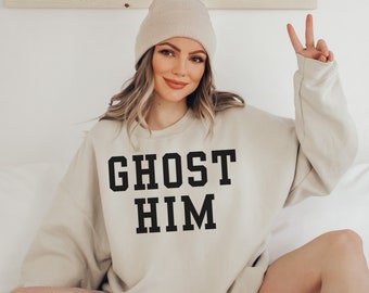 Sudadera Ghost Him, Camisa divertida de Halloween, Temporada espeluznante, Sudadera fantasma, Camisa fantasma divertida, Sudadera de Halloween, Camisa Ghost Him