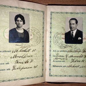 Certificado de matrimonio de Turquía Estambul 1933