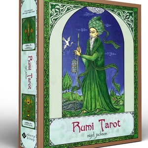 Rumi Mystic Tarot Nigel Jackson Cartas e livro turco sufi