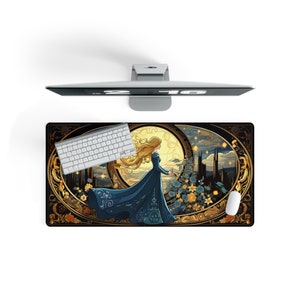 Cinderella Fantasy Desk Mat, Cute Desk Laptop Desk Mat, Hand Crafted Computer Mouse Pad, Princess , Birthday Gifts,