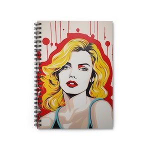 Pop Art Powerful Women Art by ABE, Journal, Blank Book, Diary, Spiral Notebook - Ruled Line