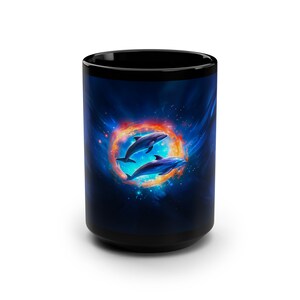 Cosmic Galaxy Dolphin Mug, Animal Gift, Pet Coffee Tumbler, Gift,Family vacation tumbler , Girls Trip Mug , Summer Mug, Coffee & Tea