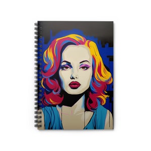 Pop Art Powerful Women Art by ABE, Journal, Blank Book, Diary, Spiral Notebook - Ruled Line