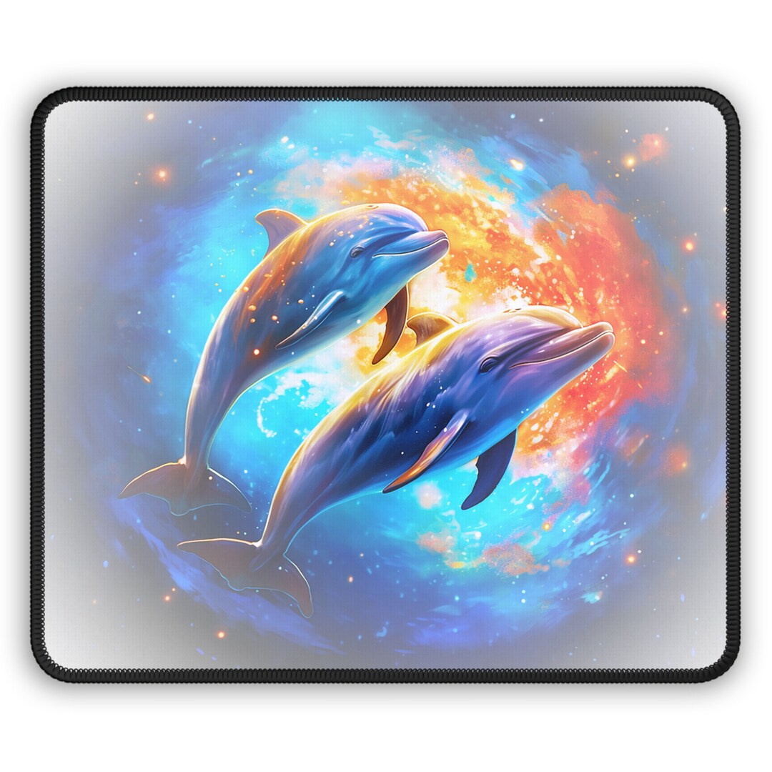 Galaxy Dolphins Cosmic Mouse Pad, Cute Desk Laptop Mouse Pad, Hand ...