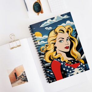 Pop Art Powerful Women Art by ABE, Journal, Blank Book, Diary, Spiral Notebook - Ruled Line