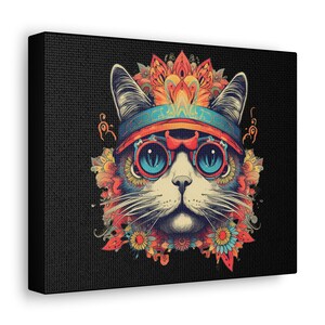Hippy Karma Cat Premium Art Canvas - Art By ABE Canvas Gallery Wraps Canvas Gallery Wraps