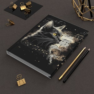 Black Cat Journal, Notebook, Writing Pad, Hardcover Journal Matte