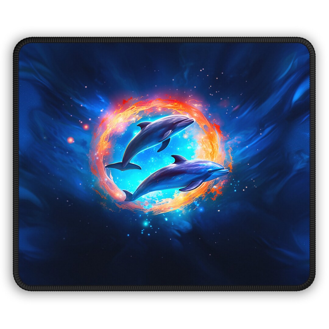 Galaxy Dolphins Cosmic Mouse Pad, Cute Desk Laptop Mouse Pad, Hand ...