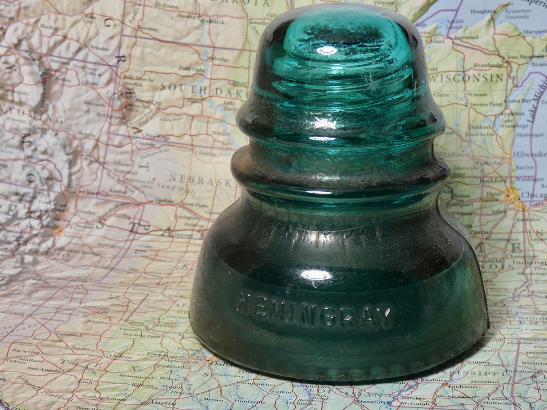 Vintage Dark Turquoise Glass Insulators Hemingray 40 Etsy