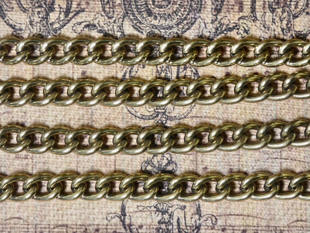 Vintage Brass Chunky Curb Chain, Jewelry Making Supply Lot, 10mm Etsy