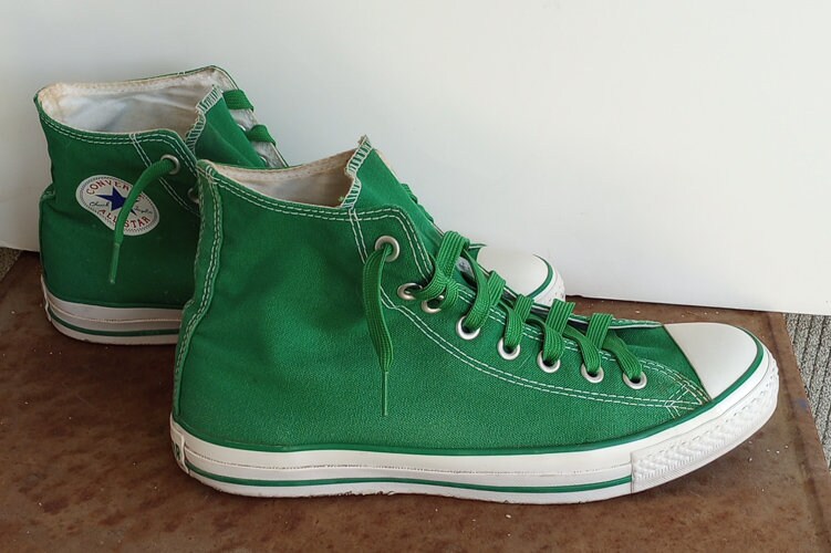 Converse All star Vintage Chuck Taylor Green Sneakers Size Women s 11 Men s 9 Hi Top Etsy