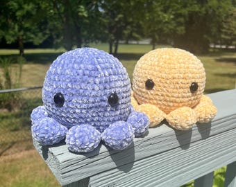 Handmade Velvet Crochet Octopus, Octopus Plushie, Octopus Amigurumi, Velvet Octopus, Crochet Plushie, Crochet Animal