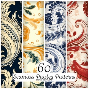 Classical 60 Seamless Paisley Patterns (Digital Download)