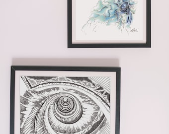 Art Print - The Perennial Eye Inspired by Staircases - From Original Illustration Created Using Pen and Ink