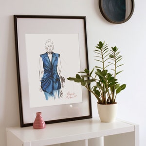 Art Print - Alexander McQueen Fall 2019 Ready-To-Wear - From Original Illustration Created Using Pen and Ink and Ink Wash