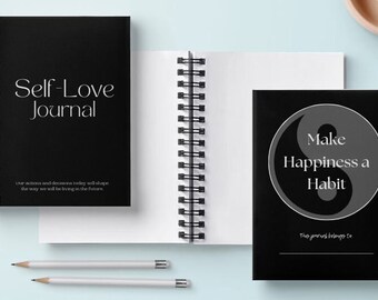 Self Care - Love Journal, Self care, journal, Yin Yang, self love, self care gift, editable planner, wellness journal, therapy
