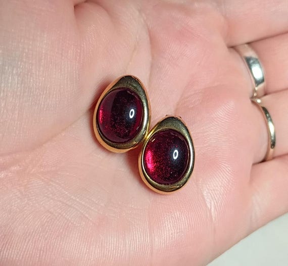 Ruby RED Stud Earrings - image 2