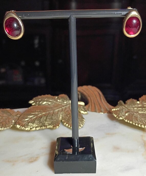 Ruby RED Stud Earrings - image 3