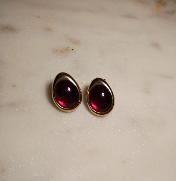 Ruby RED Stud Earrings - image 1