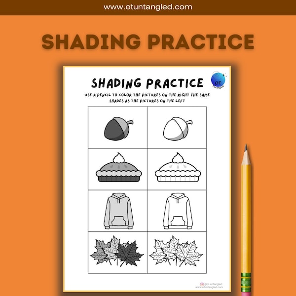 Shading Worksheet Kids - Etsy