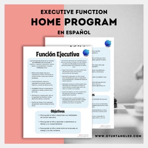 Può includere: Un'infografica colorata intitolata "Programma di Funzione Esecutiva a Casa in Spagnolo" spiega il concetto di funzione esecutiva e la sua importanza nella vita quotidiana. L'infografica elenca diverse abilità chiave associate alla funzione esecutiva, come la memoria, il controllo degli impulsi e la pianificazione. Descrive anche gli obiettivi di un programma di funzione esecutiva, che includono aiutare i bambini a sviluppare le loro abilità di funzione esecutiva, imparare a gestire il loro tempo e comportamento, e avere successo a scuola, al lavoro e nella vita quotidiana.