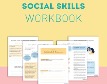 May include: A social skills workbook with four sections: Making and Maintaining Friendships, Active Listening and Encounters, Building Self-Awareness, and Navigating Social Situations. Each section includes activities and exercises to help develop social skills.