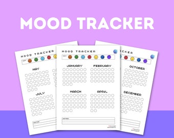 Rate My Day Journal Page, Printable Tracker, Daily Mood Tracker, Year ...