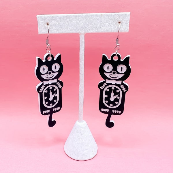 Cat Clock Kit-Kat Acrylic Earrings