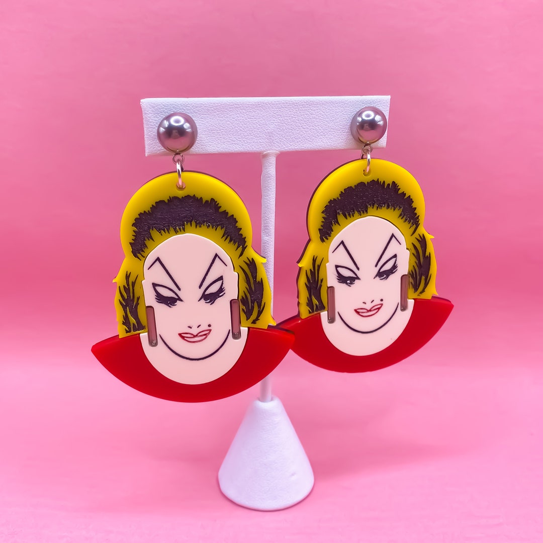 Divine Drag Queen Pink Flamingos Inspired Acrylic Dangle Earrings - Etsy