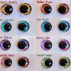 One pair of Kawaii/Offset Style Colorshifting Hand Painted Safety Eyes 20mm 25mm 30mm 35mm for Amigurumi/Crochet with backs - Made to Order