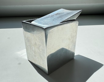Philippe Starck Royalton Hotel Metal Box/Ashtray – Postmodernist Sculptural Container – 1980s Collectible