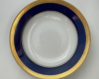 Soup plate Barbarossa Continental Rosenthal cobalt gold porcelain