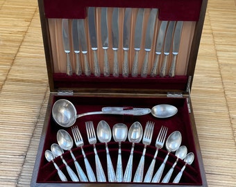 Vintage Silver Plated Cutlery Set by SILKEMA Rostfrei – 51 Pieces German Flatware from Solingen – Original Wooden Box