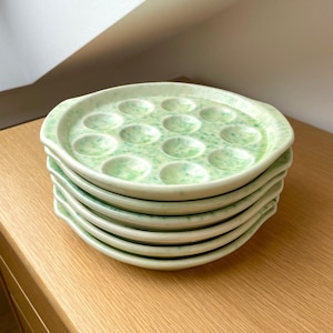 Set de seis platos marisco caracoles porcelana Gien France
