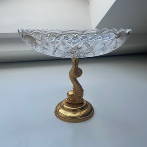 Crystal glass serving dish Val Saint Lambert Belgium
