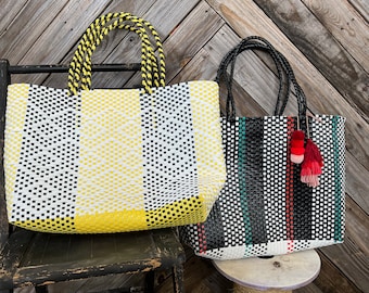 Mexican Tote Bags. Recycled Plastic Bags. Hand Woven.