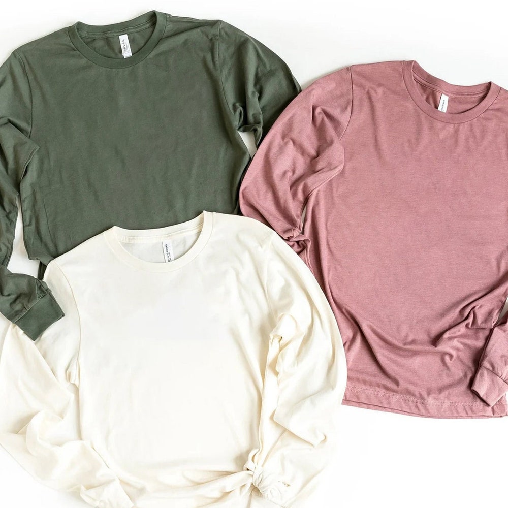 Shirtless Style Long Sleeve Shirt Blank Long Sleeve T-Shirt Bella Canvas Unisex Long Sleeve Shirt For Women For Men