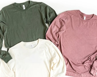 Long Sleeve Shirt Blank Long Sleeve T-Shirt Bella Canvas Unisex Long Sleeve Shirt For Women For Men