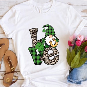 St Patrick&#39;s Day Shirt, Irish Shirt, Shamrock Shirt, Lucky Shirt, St Patrick&#39;s Day, Gnome St Patrick&#39;s Day Shirt, St Patrick&#39;s Love Shirt
