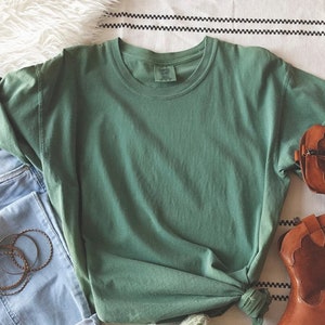 Blank Comfort Colors Shirts Basic Shirts %100 Cotton Trendy Soft Vintage Colored Washed T-Shirts Unisex T-Shirt