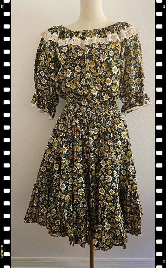 Sunflower full circle skirt & top L