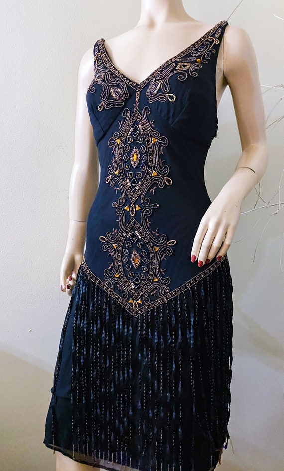 Stunning beaded fringed Gypsy dress