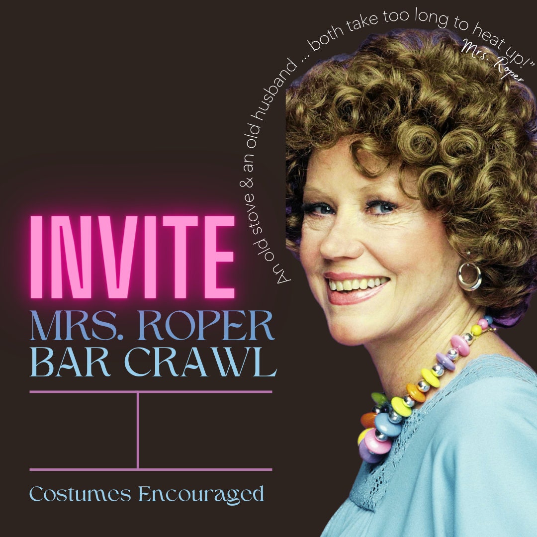Mrs. Roper Bar Crawl Digital Invite Etsy