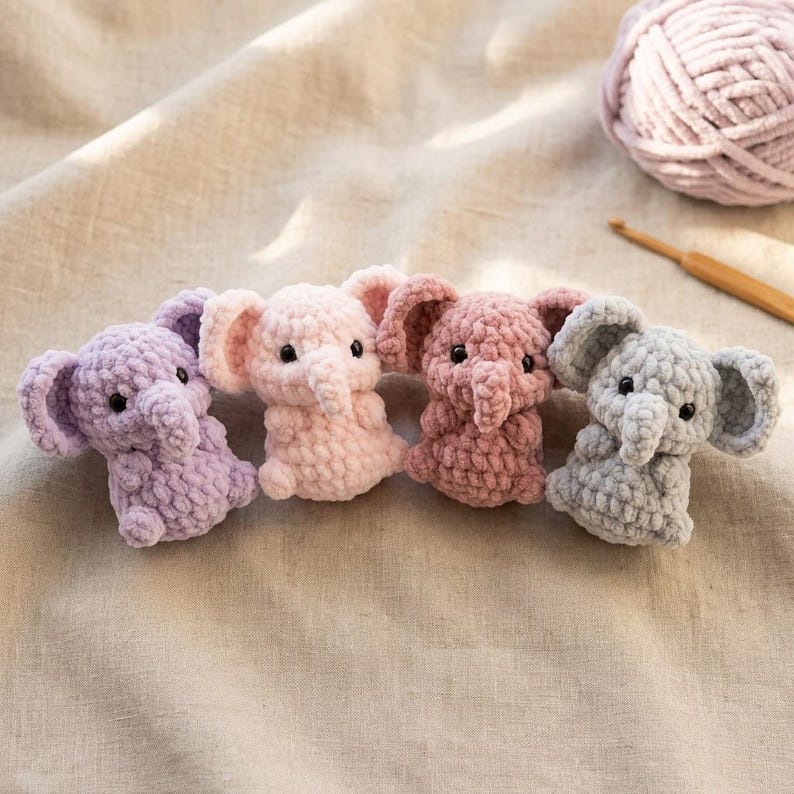 Mini Elephant Crochet Pattern | PDF Digital Download Amigurumi | Easy