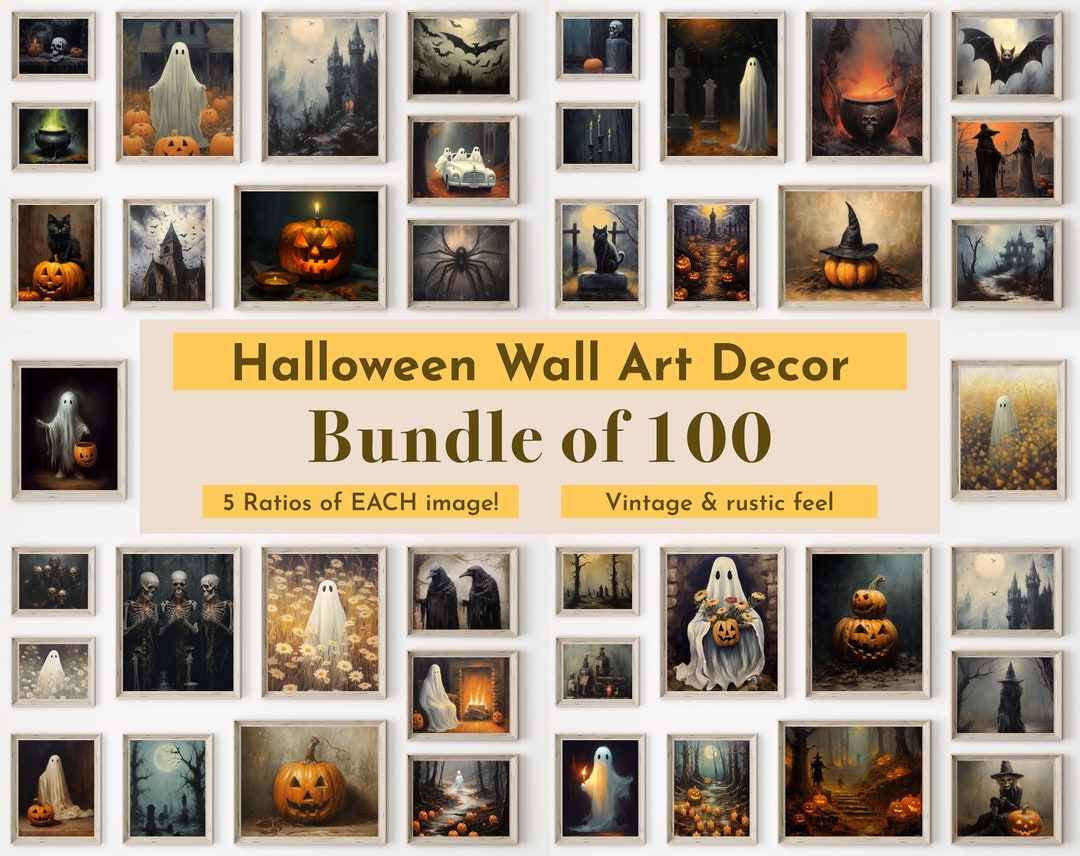 Fall Halloween Print Set | Moody Autumn Wall Art, 100 Halloween Prints ...