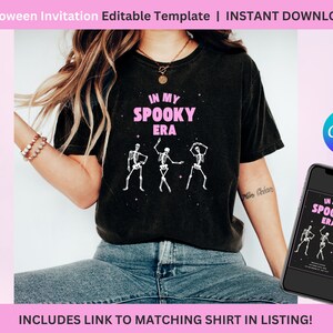 In My Spooky Era Halloween Party Invitation | Canva Editable, Boo Bash Costume Party | Lets Get Spooky |  Digital Instant Download