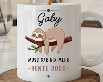 Rente Tasse Geschenk für Arbeitskollegen personalisierte Tasse Rente Verabschiedung Rentnerin Geschenk Ruhestand