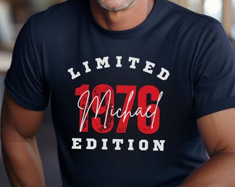 Personalisiertes T-Shirt Name Jahreszahl Shirt Mann Geburtstag Geschenk Geburtsjahr Individuelles Limited Edition Shirt Personal Unique Gift